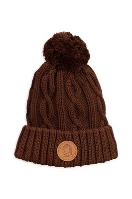 Zdjęcie produktu Mini Rodini czapka dziecięca kolor brązowy z grubej dzianiny bawełniana