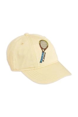 Zdjęcie produktu Mini Rodini czapka z daszkiem bawełniana dziecięca Tennis kolor żółty z aplikacją
