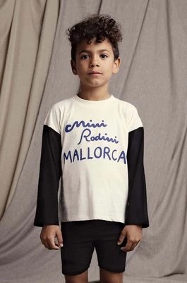 Zdjęcie produktu Mini Rodini longsleeve dziecięcy Mallorca kolor biały z nadrukiem