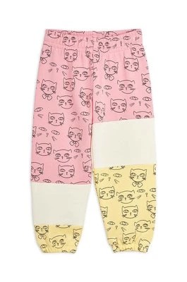 Zdjęcie produktu Mini Rodini spodnie dresowe bawełniane dziecięce Cathlethes kolor różowy wzorzyste