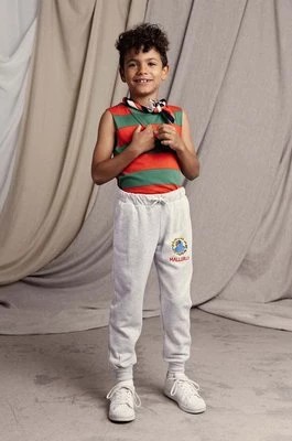 Zdjęcie produktu Mini Rodini spodnie dresowe bawełniane dziecięce Parrot kolor szary gładkie