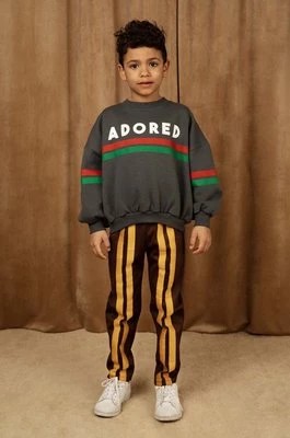 Zdjęcie produktu Mini Rodini spodnie dresowe dziecięce kolor brązowy z aplikacją