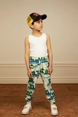 Zdjęcie produktu Mini Rodini spodnie dresowe dziecięce kolor zielony wzorzyste