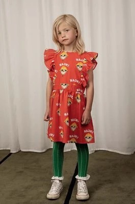Zdjęcie produktu Mini Rodini sukienka bawełniana dziecięca Hike kolor czerwony mini rozkloszowana