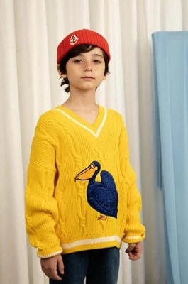 Zdjęcie produktu Mini Rodini sweter bawełniany dziecięcy kolor żółty