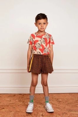 Zdjęcie produktu Mini Rodini szorty bawełniane dziecięce kolor brązowy wzorzyste regulowana talia