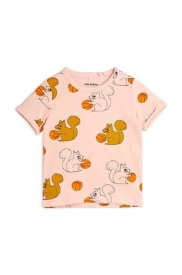 Zdjęcie produktu Mini Rodini t-shirt dziecięcy Squirrel kolor różowy wzorzysty