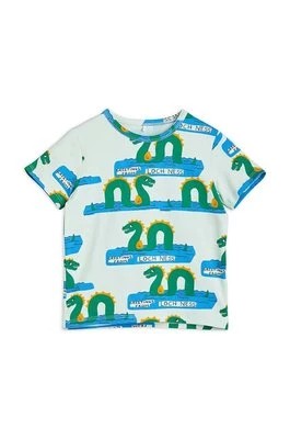 Zdjęcie produktu Mini Rodini t-shirt dziecięcy kolor zielony wzorzysty