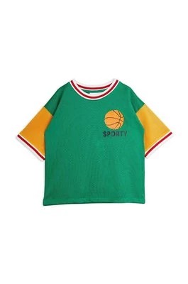Zdjęcie produktu Mini Rodini t-shirt dziecięcy Basket kolor zielony z nadrukiem