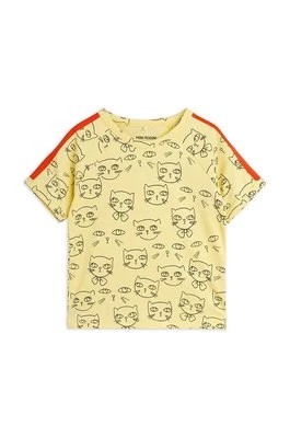 Zdjęcie produktu Mini Rodini t-shirt dziecięcy Cathlethes kolor żółty wzorzysty