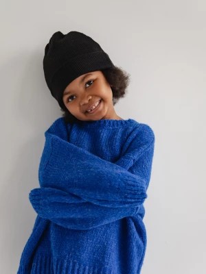 Zdjęcie produktu MINI Sweter oversize z bufiastym rękawem w kolorze SAPPHIRE BLUE - RIVERO-2 marsala-butik.pl