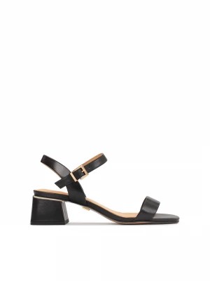 Zdjęcie produktu Minimalistyczne czarne sandały z licowej skóry Kazar