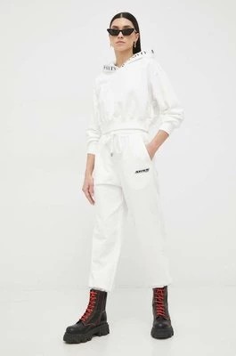 Zdjęcie produktu Miss Sixty spodnie dresowe bawełniane kolor biały z aplikacją