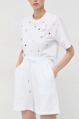 Zdjęcie produktu Miss Sixty szorty damskie kolor biały gładkie high waist