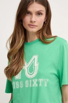 Zdjęcie produktu Miss Sixty t-shirt z domieszką jedwabiu SJ3520 S/S T-SHIRT kolor zielony 6L2SJ3520000