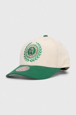 Zdjęcie produktu Mitchell&Ness czapka z daszkiem bawełniana Boston Celtics kolor biały z aplikacją
