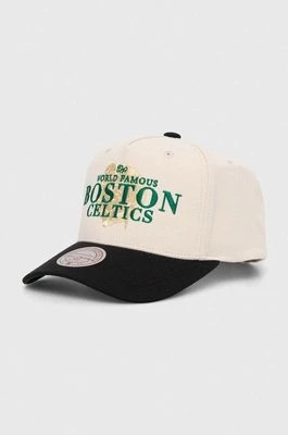 Zdjęcie produktu Mitchell&Ness czapka z daszkiem NBA BOSTON CELTICS kolor beżowy wzorzysta