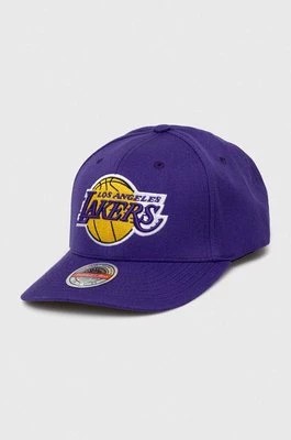 Zdjęcie produktu Mitchell&Ness czapka z daszkiem z domieszką wełny Los Angeles Lakers kolor fioletowy z aplikacją
