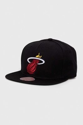 Zdjęcie produktu Mitchell&Ness czapka z daszkiem z domieszką wełny Miami Heat kolor czarny z aplikacją