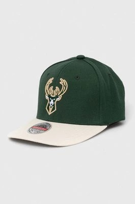Zdjęcie produktu Mitchell&Ness czapka z daszkiem z domieszką wełny Milwaukee Bucks kolor zielony z aplikacją