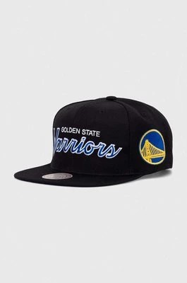 Zdjęcie produktu Mitchell&Ness czapka z daszkiem z domieszką wełny NBA GOLDEN STATE WARRIORS kolor czarny z aplikacją