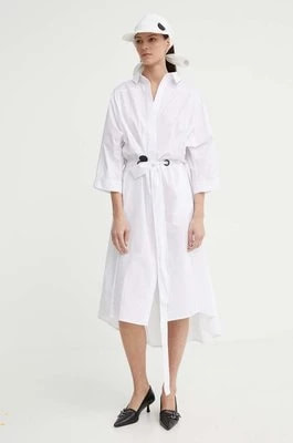 Zdjęcie produktu MMC STUDIO sukienka bawełniana kolor biały midi rozkloszowana FELIA.DRESS