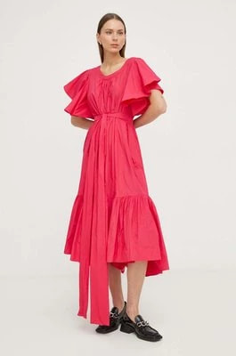 Zdjęcie produktu MMC STUDIO sukienka kolor różowy midi rozkloszowana