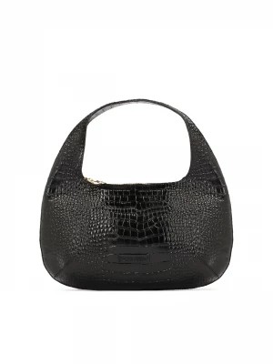 Zdjęcie produktu Modna czarna torebka z imitacją krokodylej skóry Kazar