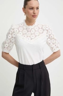 Zdjęcie produktu Morgan bluzka bawełniana DULIE damska kolor beżowy gładka DULIE