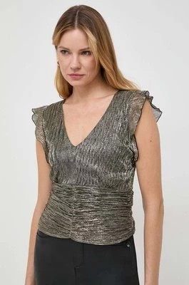 Zdjęcie produktu Morgan bluzka damska kolor złoty wzorzysta