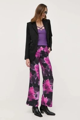 Zdjęcie produktu Morgan spodnie damskie kolor fioletowy szerokie high waist