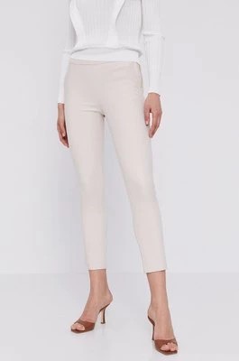 Zdjęcie produktu Morgan Spodnie damskie kolor kremowy dopasowane medium waist