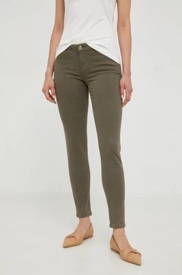 Zdjęcie produktu Morgan spodnie damskie kolor zielony dopasowane high waist