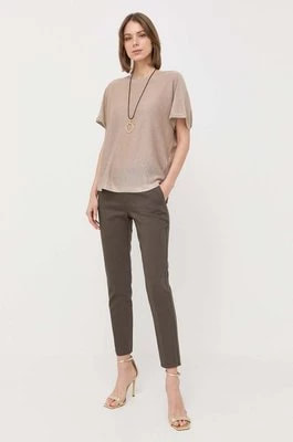 Zdjęcie produktu Morgan spodnie damskie kolor zielony proste medium waist