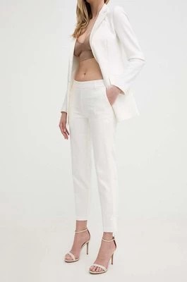 Zdjęcie produktu Morgan spodnie PATY.F damskie kolor biały proste medium waist PATY.F