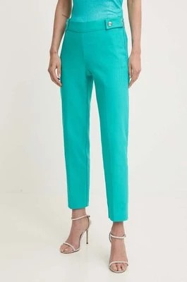 Zdjęcie produktu Morgan spodnie PELIX.F damskie kolor turkusowy proste high waist PELIX.F