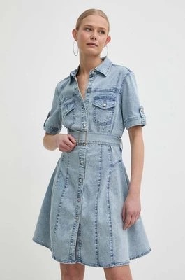 Zdjęcie produktu Morgan sukienka jeansowa RIXES kolor niebieski mini rozkloszowana RIXES