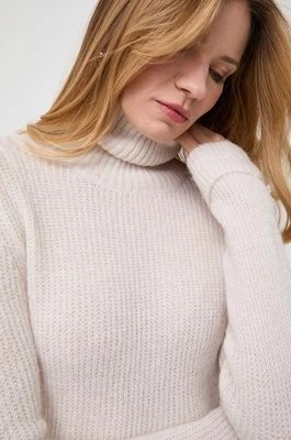 Zdjęcie produktu Morgan sweter z domieszką wełny damski kolor beżowy ciepły z golfem