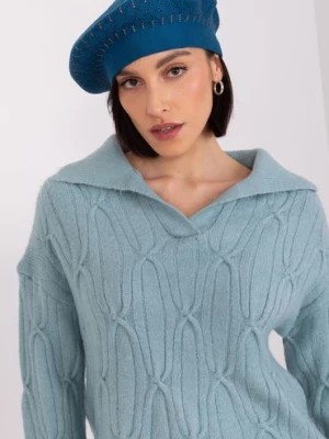 Zdjęcie produktu Morski beret z dodatkiem kaszmiru Wool Fashion Italia