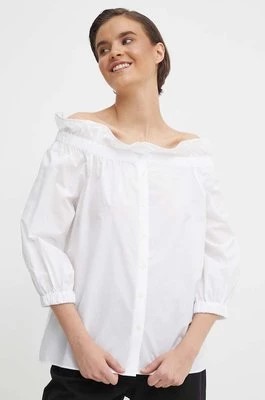 Zdjęcie produktu Mos Mosh bluzka bawełniana damska kolor biały gładka