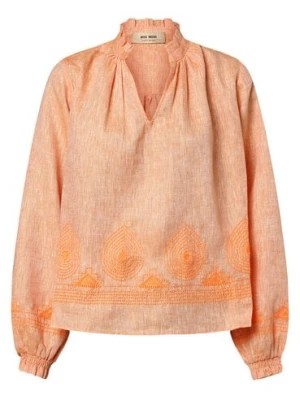 Zdjęcie produktu MOS MOSH Lniana bluzka damska Kobiety len pomarańczowy marmurkowy,