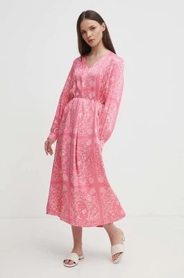 Zdjęcie produktu Mos Mosh sukienka kolor różowy midi prosta