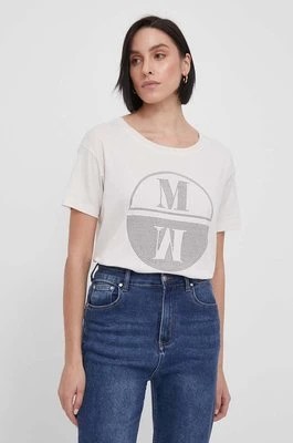 Zdjęcie produktu Mos Mosh t-shirt bawełniany damski kolor beżowy