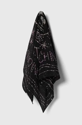 Zdjęcie produktu Moschino apaszka jedwabna kolor czarny wzorzysta