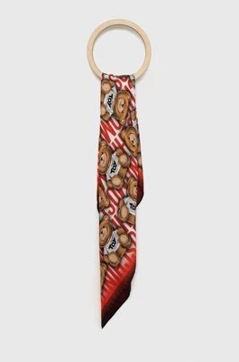 Zdjęcie produktu Moschino apaszka jedwabna kolor czerwony wzorzysta