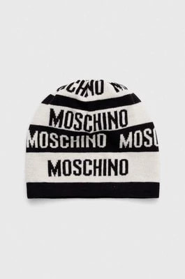 Zdjęcie produktu Moschino czapka wełniana kolor biały wełniana