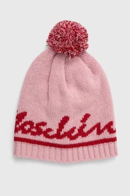 Zdjęcie produktu Moschino czapka wełniana kolor różowy wełniana