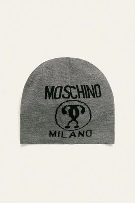Zdjęcie produktu Moschino czapka wełniana kolor szary wełniana
