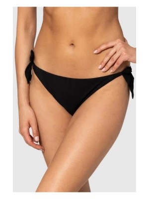 Zdjęcie produktu MOSCHINO Czarny dół od bikini z wiązaniami i złotym logo