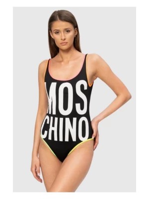 Zdjęcie produktu MOSCHINO Czarny strój kąpielowy z neonowymi lamówkami
